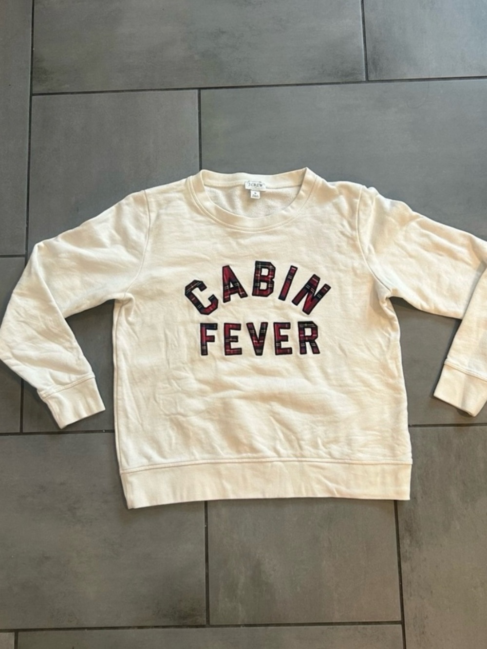 J. Crew Cabin Fever Crewneck Sweatshirt | White & Flannel - Picture 2 of 4